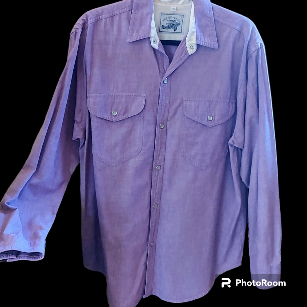 Men's Trend Club Adventure Western Shirt. Sz M 39/40 Violet, Good+ condition .